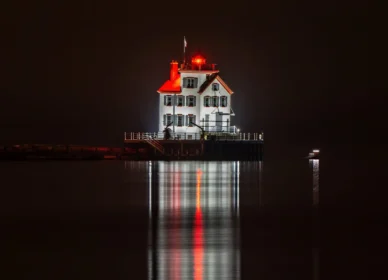 Lorain Harbor Light in the Night