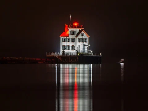 Lorain Harbor Light in the Night