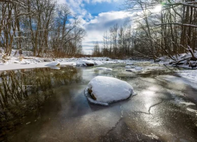 Furnace Run Flowing in the Winter