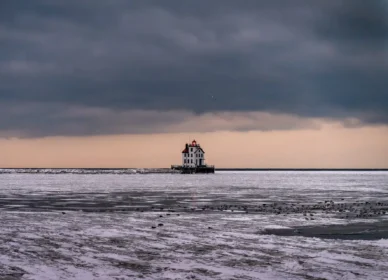 Lorain Lighthouse on a Cold Winter Day